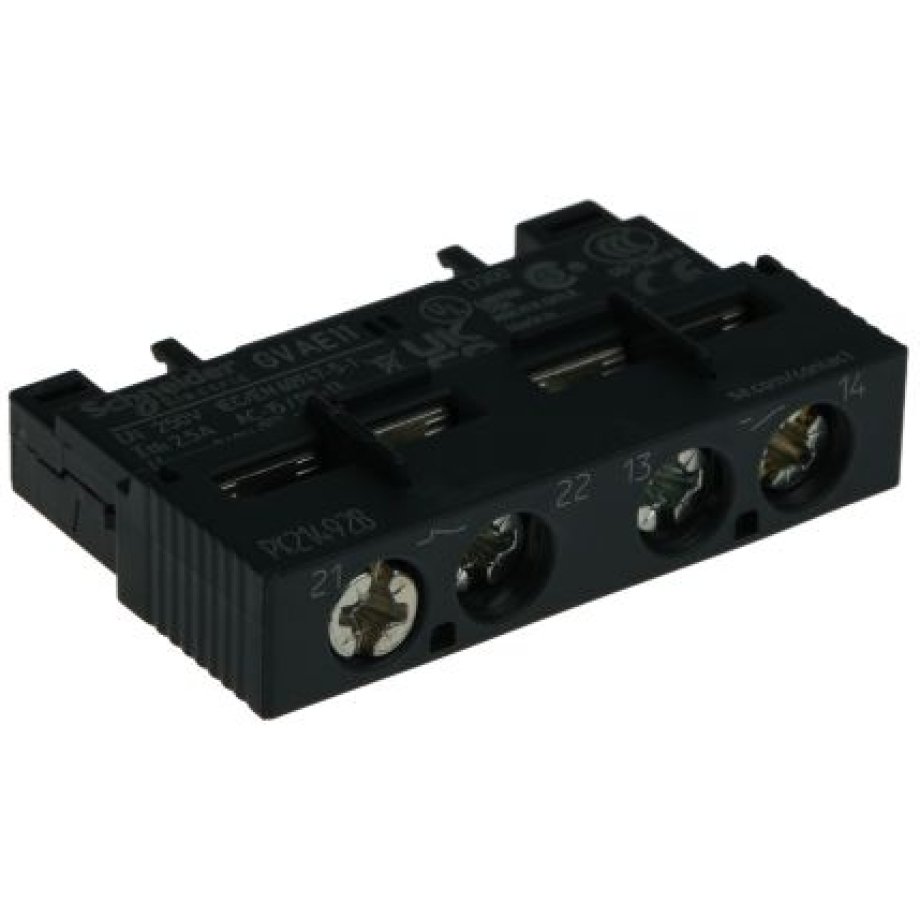 Schneider Electric Auxiliary Contact, 2 Contact, 1NC + 1NO, Front Mount, TeSys