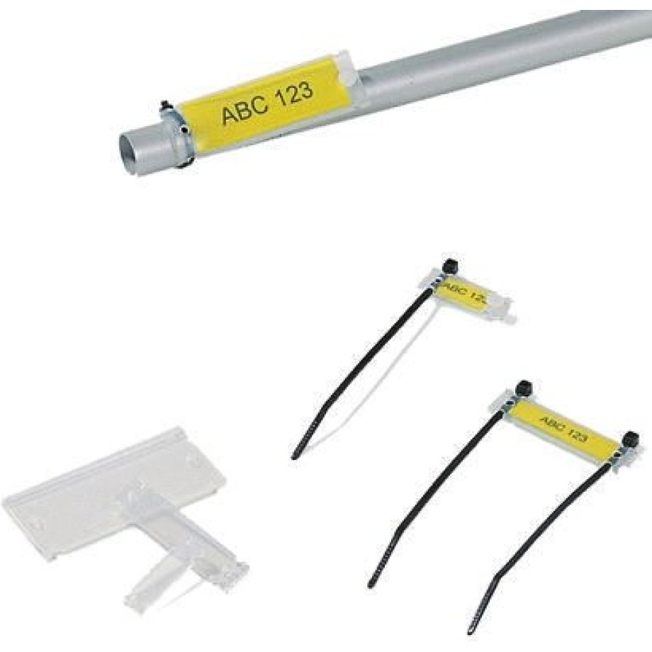 HelleannTyton Helafix Cable Tie Cable Markers, Transparent, 525-10353 HC09-35-PEUV-CL